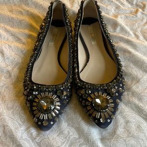 Boden navy embellished flats